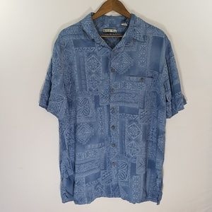 Batick Bay Rayon Hawaiian Button Up
